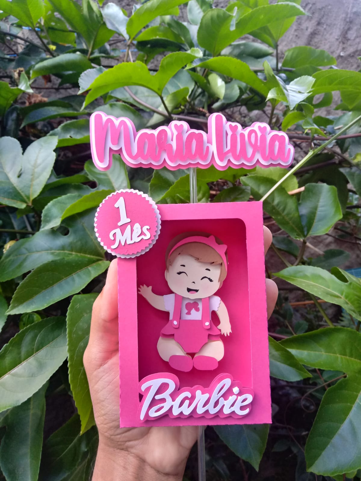 Topper Barbie Personalizado Com Nome E Idade Em Camadas
